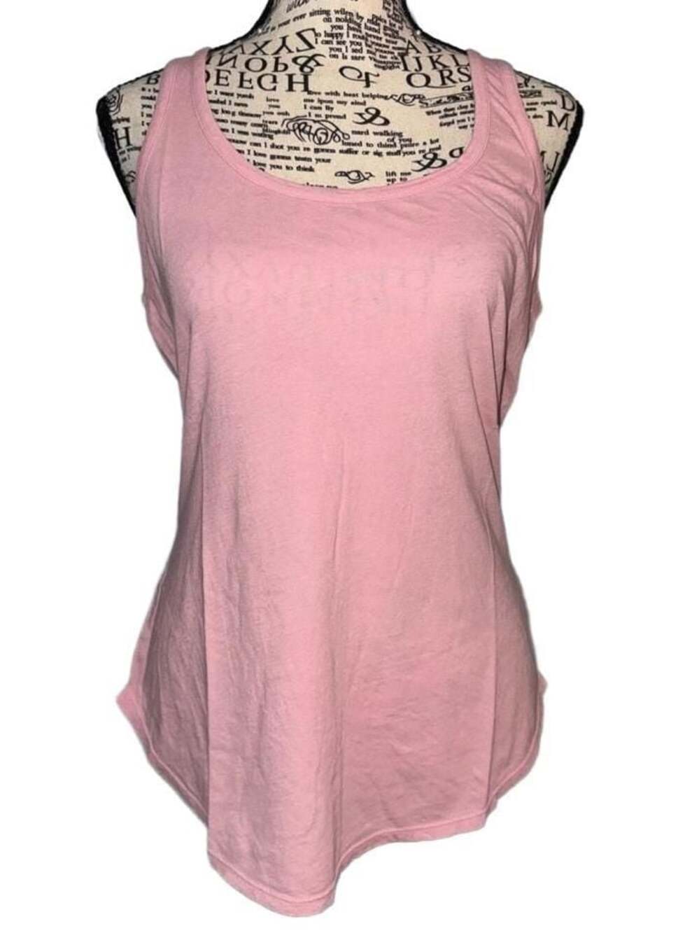 Chaser Women’s Large Frenchy Pink Racerback Tank Top Longline NWT